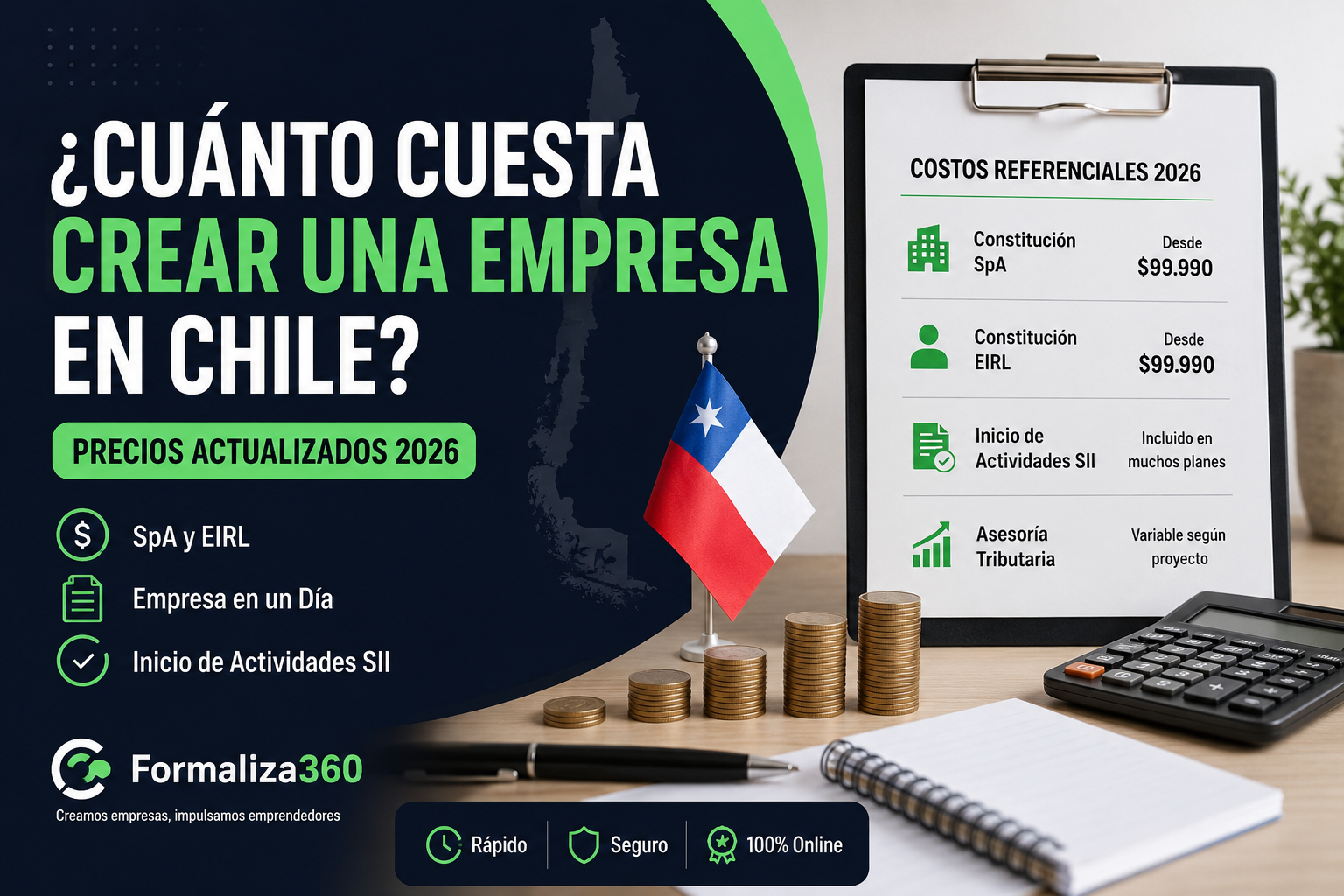 Cuánto cuesta crear una empresa en Chile y crear una SpA en 2026